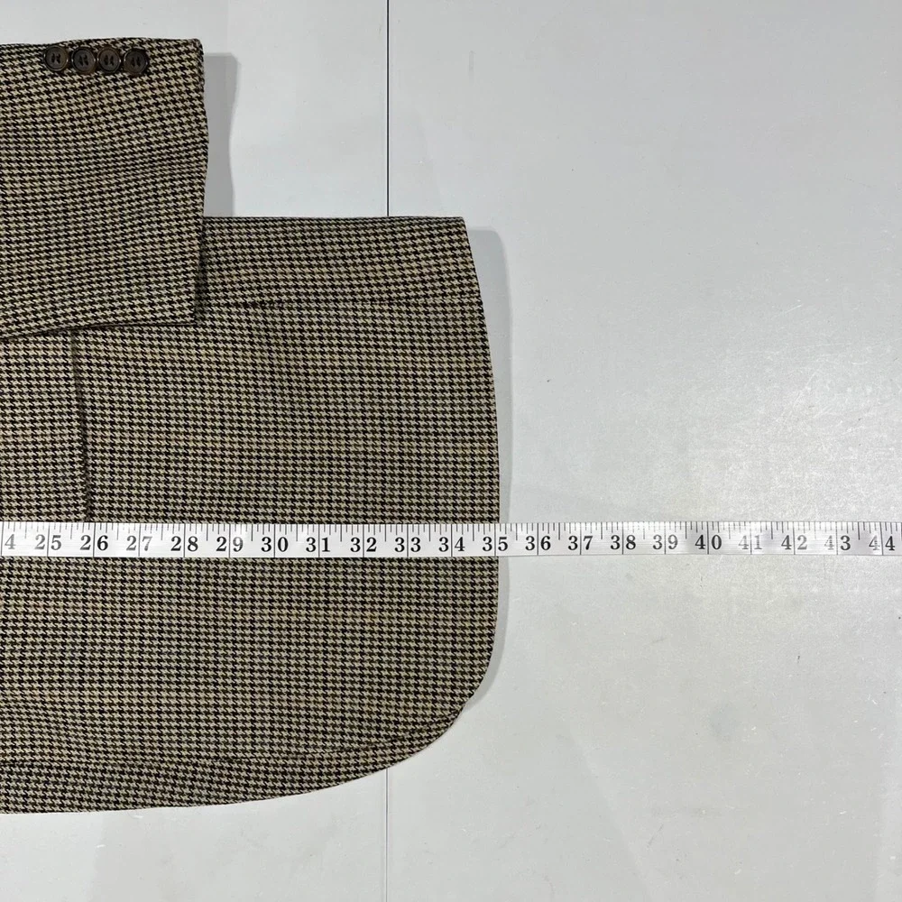 Pendleton Heritage VTG Mens 46L Wool Blazer Brown Houndstooth Sport Coat Jacket